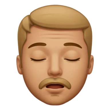 A male with closed eyes but the mouth is blowing out sticker