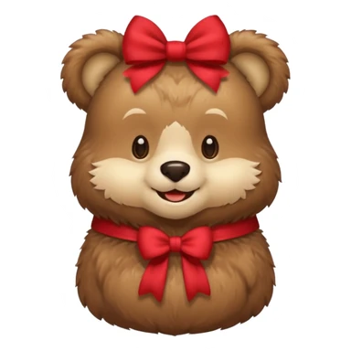 Cozy Bear with a bow sticker