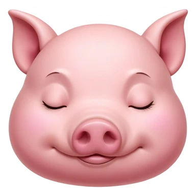 Meme-Worthy Cute Sleeping Pig Portrait Emoji, Head resting peacefully with a contented smile, showcasing a delightfully stout build and a luxuriously soft rosy-pink hide, eyes shut in a serene, restful nap, Simplified yet hilariously adorable features, highly detailed, glowing with a soft, drowsy light, high shine, relaxed and utterly lovable, stylized with an air of playful laziness, bright and heartwarming, soft glowing outline, capturing the essence of a comically sleepy pig, so meme-worthy it feels like it could instantly become the next viral sensation of adorable slumber! sticker
