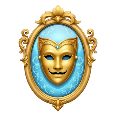 magic mirror on the wall from Shrek with a theater mask inside sticker