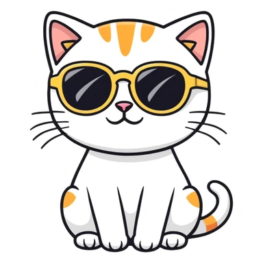 Cat with sunglasses sticker