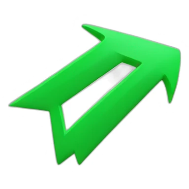 standard arrow pointing up color green sticker
