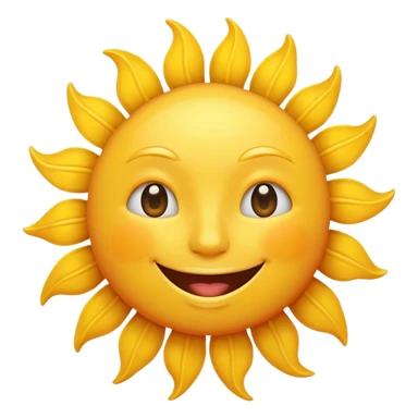 smiling sun emoji, simple and cheerful sticker
