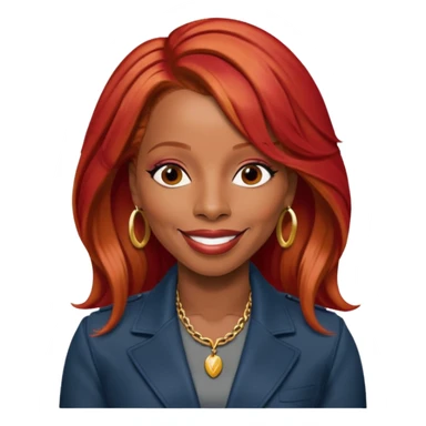 Mary J Blige with long red hair sticker