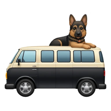 Van with German shephard sticker