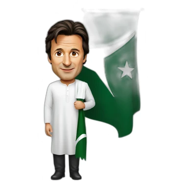 Imran Khan with Pakistan flag sticker