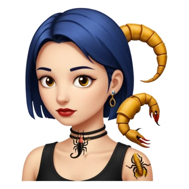 Girl with Scorpion Tattoo on the neck. sticker