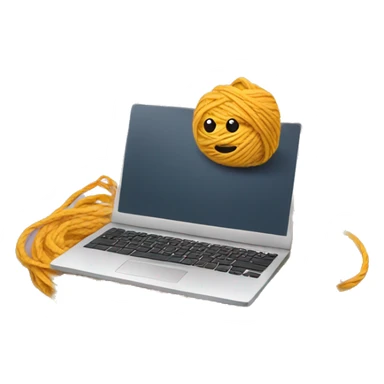 laptop + yarn sticker