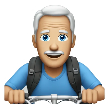 Older guy blue eyes riding bike  sticker