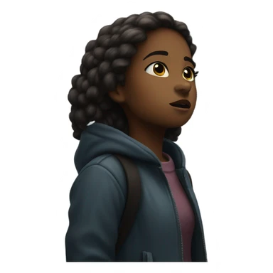 A girl under dark skys sticker