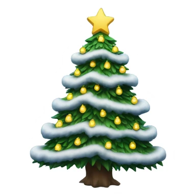 a christmas tree with snow and royal blue lights sticker