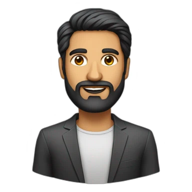 Indian man dark hair and beard CEO of cool tech startup sticker