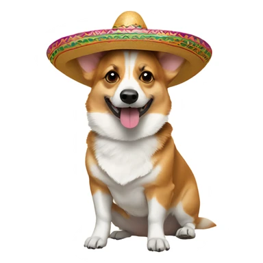 Corgi with a sombrero sticker