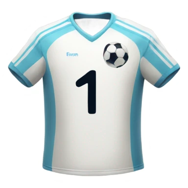 Soccer shirt with number 1 sticker