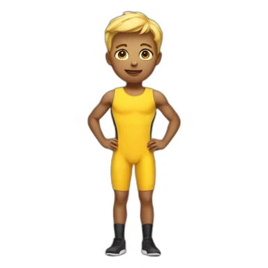 yellow boy in gym leotard sticker