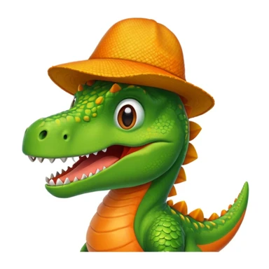 Dinosaur wearing a mango hat sticker