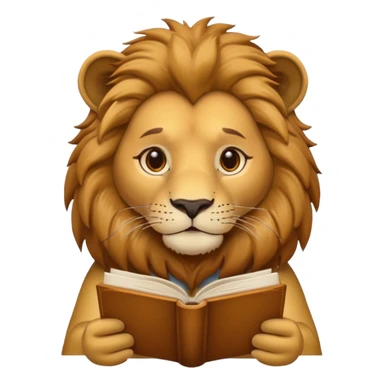 lion reading a book sticker