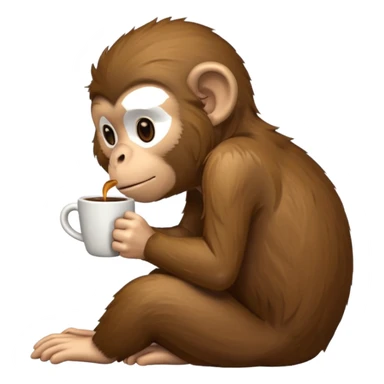 side profile monkey sipping coffee  sticker