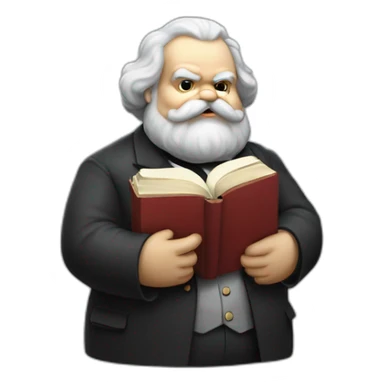 fat karl marx with a book in his hand sticker