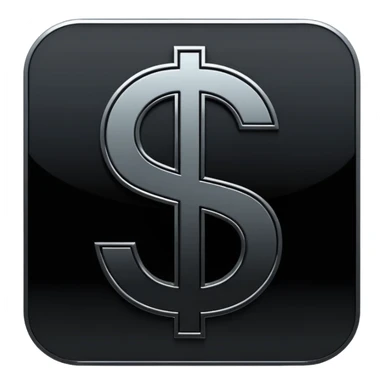 $ dollar black symbol sticker