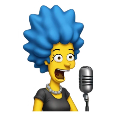 marge simpson metal singer sticker