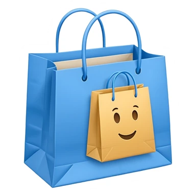 shopping bag blue sticker