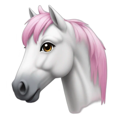 Poney blanc avec le bout du museau rose sticker