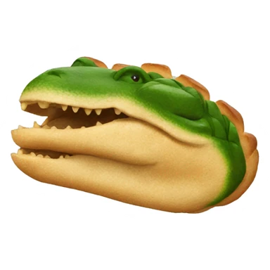 an alligator made out of bread sticker