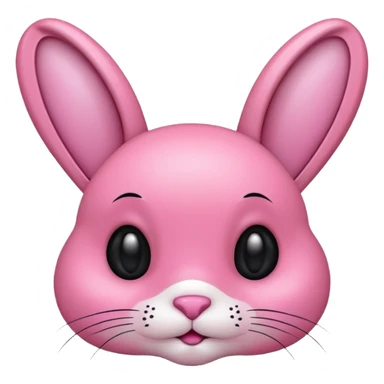 BLACKPINK-inspired black and pink bunny face emoji sticker
