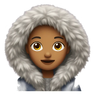 girl with fluffy winter coat  sticker