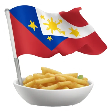 Philippine flag with food sticker