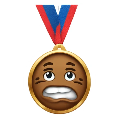 poop emoji olympic medal sticker
