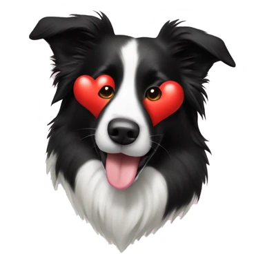 Border collie with heart on snut sticker