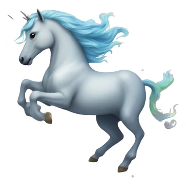 Unicorn riding the moon through an ocean sticker