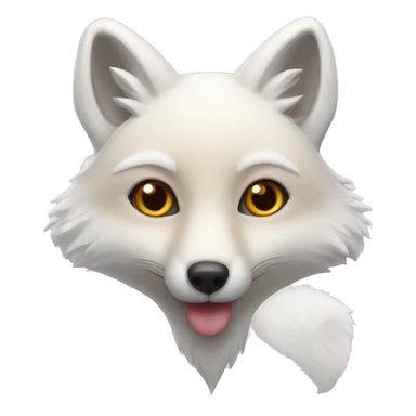 white fox heart sticker