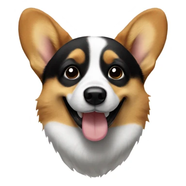 Corgi dog with a black face winking sticker