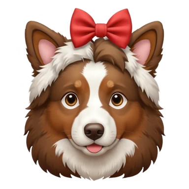 aussie sheperd with a bow on its head sticker