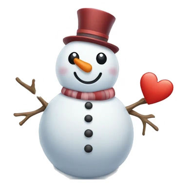 snowman with hearts  sticker