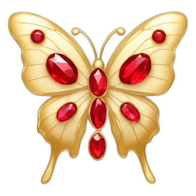 red crystal and gold butterfly jewel sticker