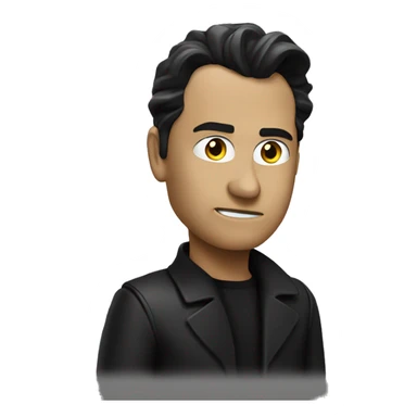 Neo from matrix with a serious face, waving sticker