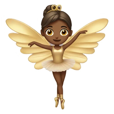  brown ballerina with gold wings sticker