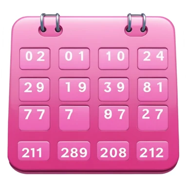 pink calendar with person faces in each date 3d icon sticker