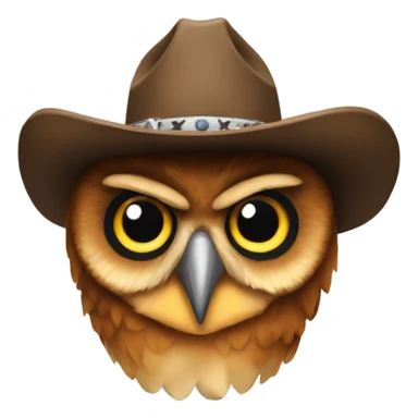 Owl in a cowboy hat sticker