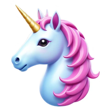Clash of Clans aesthetic: Cinematic Playful Unicorn Mount Emoji, rendered in a 3D vector-style similar to standard emojis with minimal shading and bold, simplified shapes. A compact, isometric majestic unicorn with a spiraled horn and flowing mane, softly glowing with a magical celestial charm. Simplified yet unmistakably iconic, highly detailed and consistent, glowing with a soft radiant brilliance and high shine. Stylized with a touch of enchanted fantasy and a soft glowing outline, capturing the essence of a mythical mount with a friendly, playful elegance! sticker