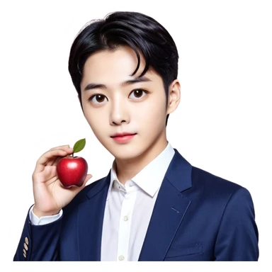 구성 참조 이미지는 아이섀도우이다. 구성 참조 이미지의 아이섀도우를 ios 이모지의 느낌으로 만들어줘. 스타일 참조이미지에 있는 이모지처럼 외관은 단순하고 명암도 단순하면서 부드럽게 넣어줘. 대비는 강하지않고 디테일을 잘 살려서 이모지느낌이 나도록 만들어줘. 아이섀도우는 구성참조이미지의 형태를 똑같이 따라하고. 재질은 투명한 플라스틱이야. 싱글섀도우는 브라운 컬러야. 싱글섀도우에는 별이 여러개가 모양으로 음각이 있고 그 밑에는 ETUDE라고 음각으로 적혀있어. sticker