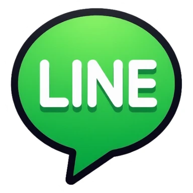 Line messaging app logo, speech bubble with LINE text sticker