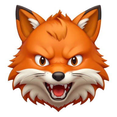 renard entier en colère sticker