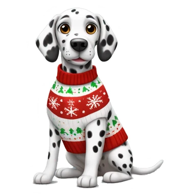 Dalmatian in Christmas jumper sticker