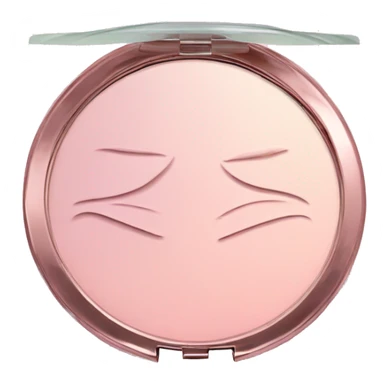 pastel pink powder compact with mirror sticker