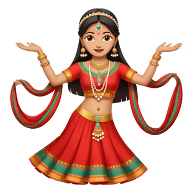 Indian woman in traditional clothes dances.  format portrait sticker